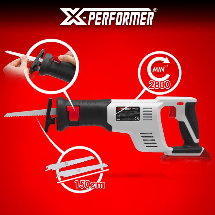 Scie Portable 20v Scie Sabre Sans Fil Fexrror 20V - 4 Lames Incluses, Batterie 2000mAh - Coupe Bois, Métal, PVC - Idéale Bricolage Scie électrique Portable