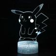 3D Pikachu Lampe Pokemon GO Veilleuse LED 7 Couleurs Télécommande Touch Chambre Décoration Lampe de Table Enfant DH2675-2
