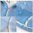 Gigoteuse Bébé Hiver 0-12 Mois Turbulette Bebe Coton Tricoté Unisexe Fille Garçon Zip Sac de Couchage pour Bambin (Bleu)-2