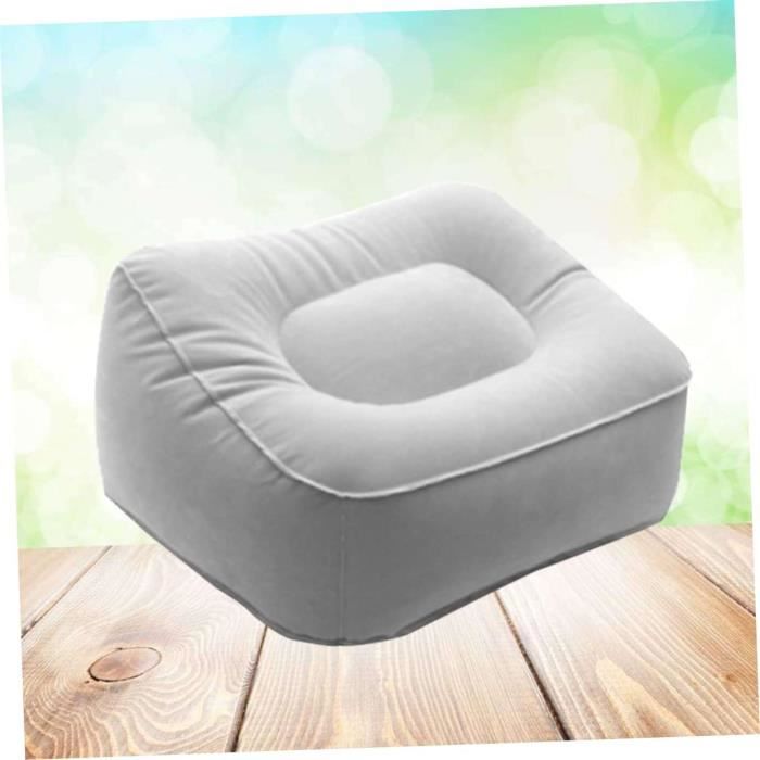 Repose-Pieds Gonflable Voyage | PVC Floqué 38x29x20cm - Pour Avion, Bureau, Maison