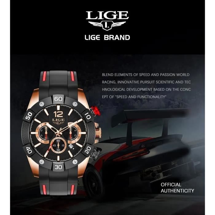 Mode Hommes Montres Top Marque LIGE ORIGINALE De Luxe Homme Quartz