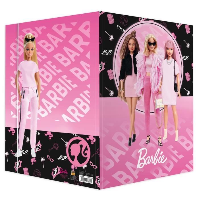 Classeur A3 Design Barbie - Trieur En Carton Avec élastique Et Rabats (idéal Pour Enfants/ados) - 5