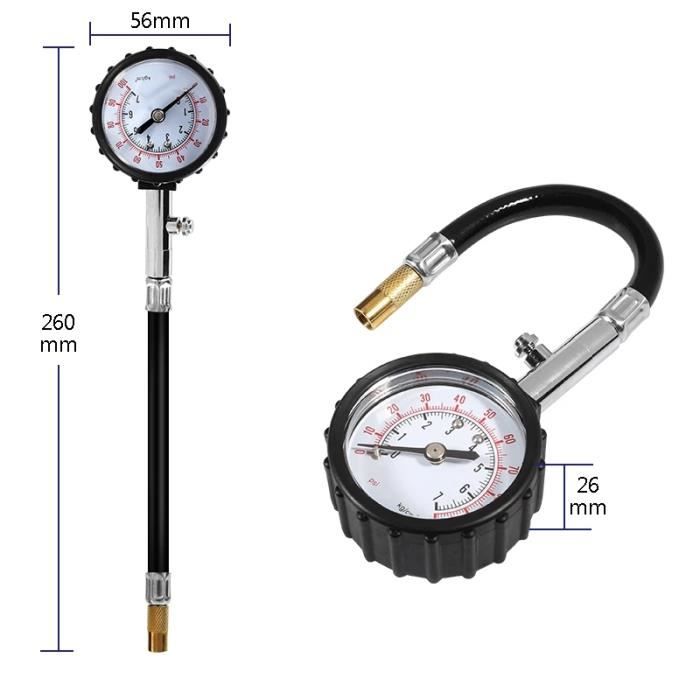 Manomètre Pression Pneus CZC AUTO 100 PSI - Précis, Robuste Avec Tuyau Flexible Et Support