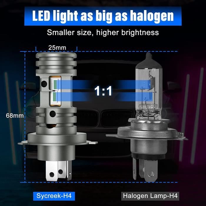 Ampoule H4 LED, Feux de croisement