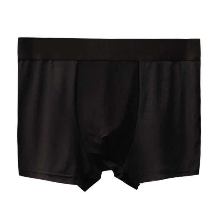 Boxer Hommes Glace Soie Sous-vêtement Caleçon Transparent Lisse