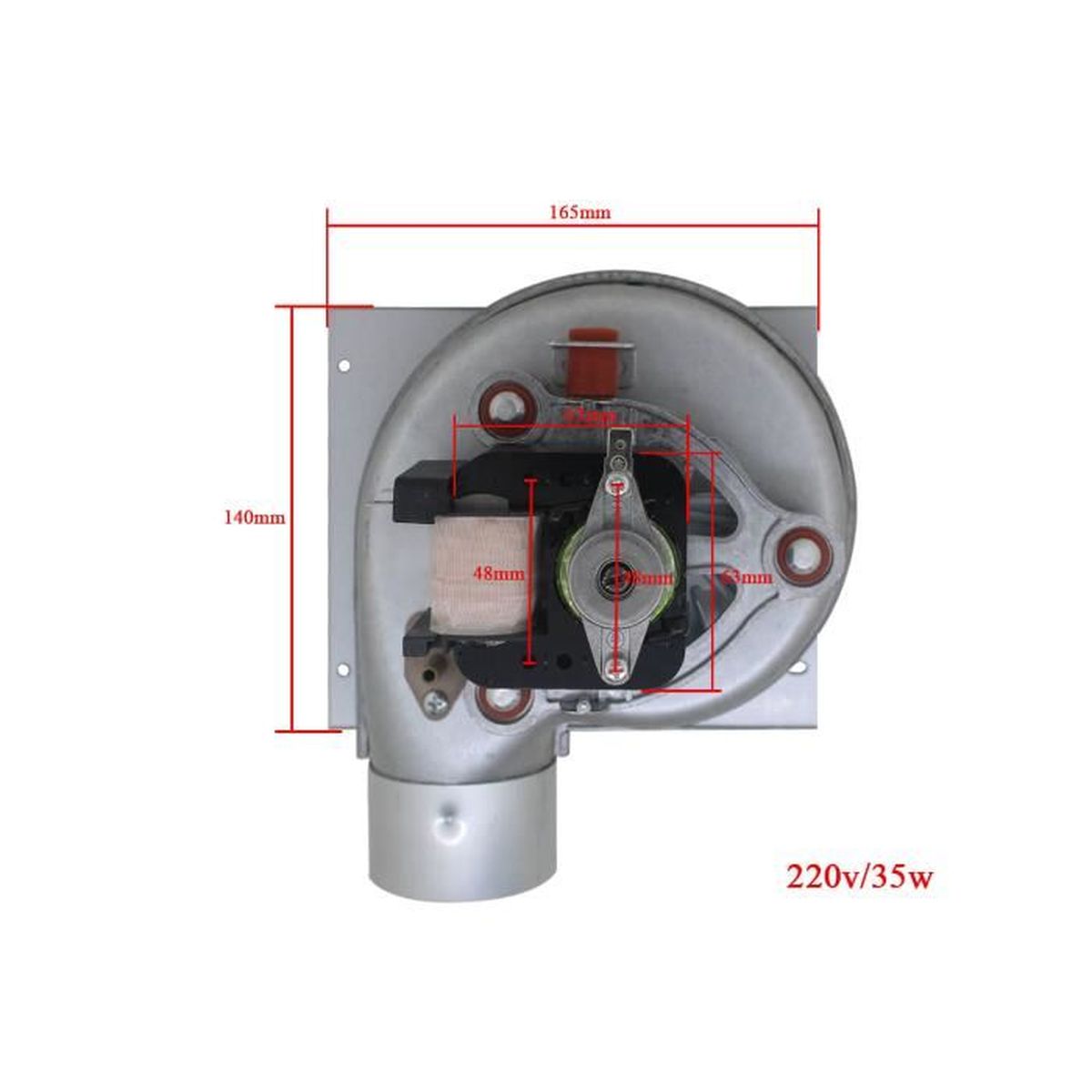 Ventilateur radial 220v extracteur centrifuge max.200℃ ventilateur centrifuge poele à granulés chaudiere 25w 45w 50w 