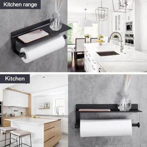 WENKO 53256100 - Porte-essuie-tout 12,5x32,5 cm noir