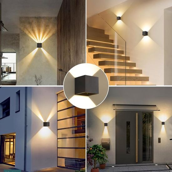 LED Applique Murale Intérieur/Extérieur,10W 6000K Blanc Froid Lampe Murale,Moderne Up Down Luminaire Murale,Éclairage Mural Etanche IP65,Spirale Métal Appliques Murales Pour Bar,Chambre à Coucher