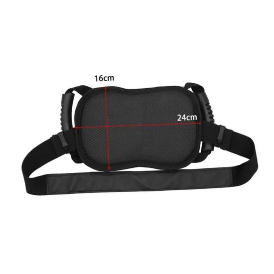 GZjiyu Poignée D'Appui Passager Moto Réglable Avec Ceinture De Sécurité 58 Cm - Noir