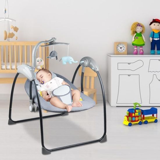 Balancelle Electrique Transat Bebe Electrique Compacte Pliable Gris Usb 5 Vitesses Avec 1 Moustiquaire Cdiscount Puericulture Eveil Bebe