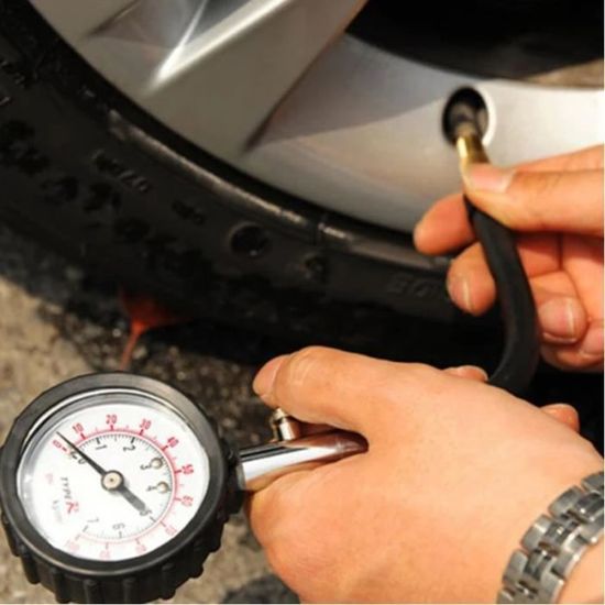 Manomètre à Pneus Mécanique QIILU - Jauge Pression 0-100 PSI - Pour Voiture, Camion, Moto, Vélo