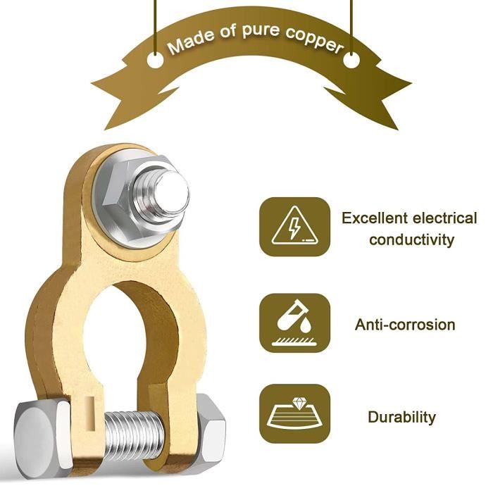 JINGKE Lot De 2 Connecteurs De Borne De Batterie 4 Voies à Libération Rapide Pour Bornes