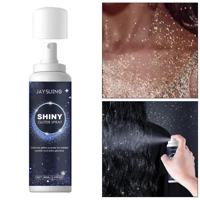 Spray à paillettes pour le corps, 60ml, longue durée, cheveux