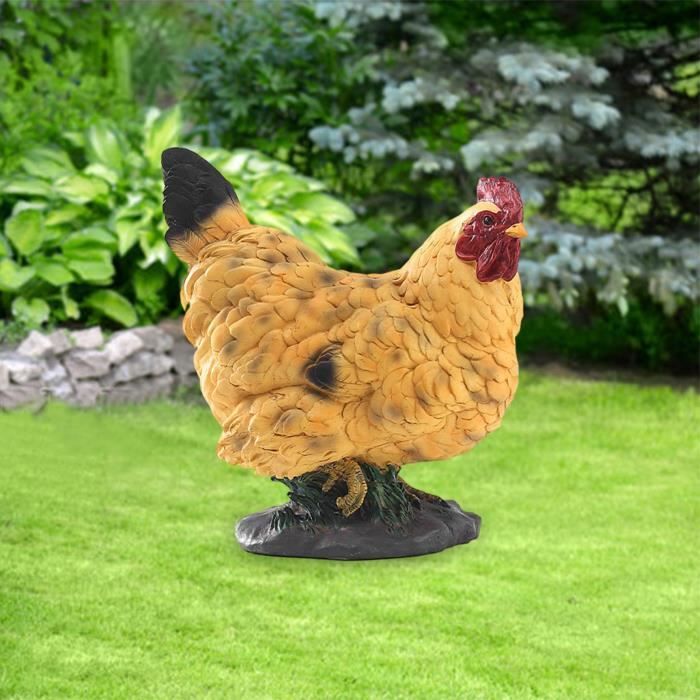 Collection Animaux Ferme Figurines Réalistes De Poule Et Poussins En Résine - Déco De Jardin Ou Maison - Set De 5 Pièces Décoration Extérieure