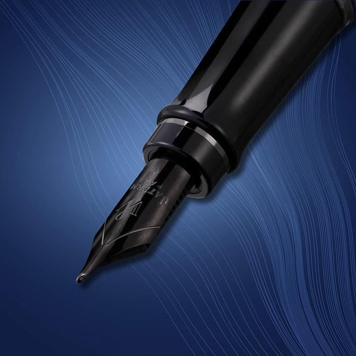 Parker 51 stylo plume, Corps bleu nuit et attributs chromés, Plume  moyenne, Cartouche d'encre noire