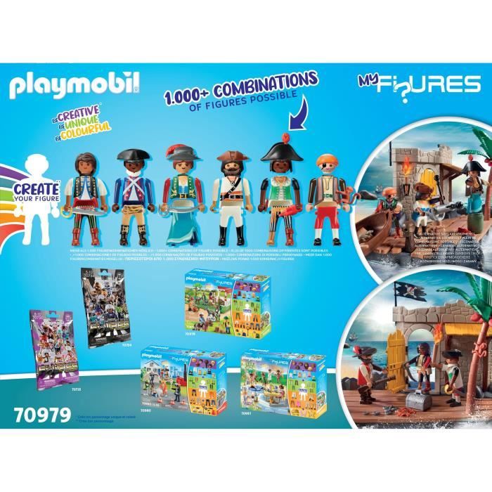 Playmobil 70979 My Figures: Ilôt des Pirates - Figures - Crée Ton  Personnage Unique et coloré - Combine tes Personnages à l'infini - Histoire  