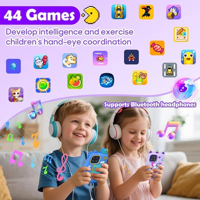 Elecoutek Telephone Portable pour Enfants, Smartphone Portable 3-10 Ans, Téléphone Dinosaur, Smartphone avec Musique Alarme Caméra, Cadeau de Noël pour Enfant (Bleu Elecoutek Telephone Portable pour Enfants, Smartphone Portable 3-10 Ans, Téléphone Dinosaur, Smartphone avec Musique Alarme Caméra, Cadeau de Noël pour Enfant (Bleu