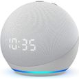 Nouvel Echo Dot (4e génération), Enceinte connectée avec horloge et Alexa, Blan-0