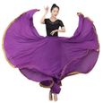 Femme Jupe de Danse Moderne 720 degrés Taille Haute Jupe Longue Danse du Ventre Ethnique Jupe Fluide en Mousseline Dviolet-0