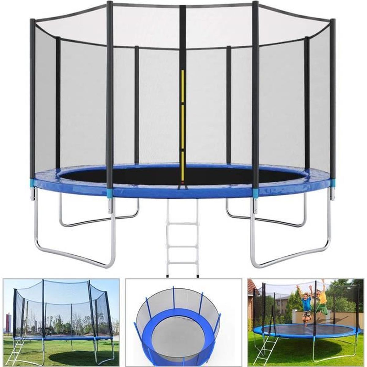 avec Filet de sécurité Trampoline Cadre en Acier diamètre 152 cm Trampoline Exterieur enfan Plus Robuste Hauteur 160 cm