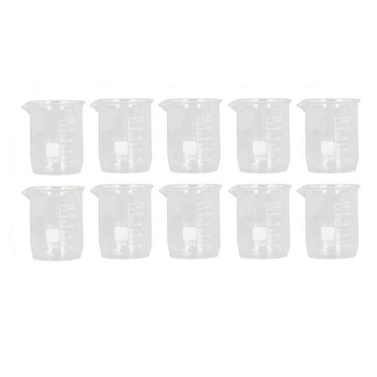 10 Pièces Bécher Verre 250ml - Kit Laboratoire Échelle Claire Grande Capacité