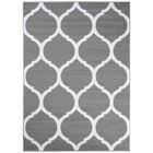 TAPISO Tapis Salon Poils Ras Luxury Gris Blanc Treillis Polypropylène Intérieur 300x400 cm