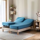 Drap housse bleu canard pour lit articulé jersey extensible 2x80x200 - Bleu canard - Terre de Nuit