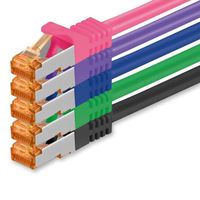 10m - Cable reseau Cat.7 5 couleurs 02 Cable LAN Ethernet Gigabit 10000 Mbit s Cable Patch Cat7 Cable S FTP PIMF Shield LSZH 