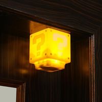 Mini Lampe Mario Bloc Point d'Interrogation, Lumières Led Cube avec Équipé du Même Son de Pièce d'or Du Jeu, Veilleuse Enfant