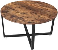 Table basse ronde style industriel - Helloshop26 - Bois et métal - Noir et brun rustique