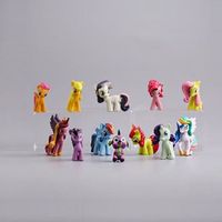 12pcs / lot animation (My Little Pony) personnage poupée poney amovible cadeau de jouet pour enfants