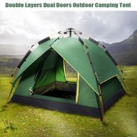 TEMPSA Tente de Camping Etanche Double Couche 3-4 Personnes Famille Extérieure Solaire Instantanée VERT