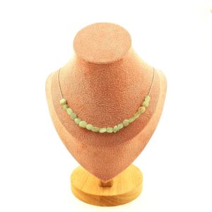 Collier Femme - 20 Perles Quartz à Rutile Doré Du Brésil - Chaîne Acier - A Bijoux