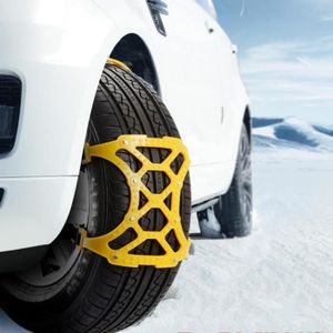 chaînes à neige pour auto, jaune universelles chaînes à pneus, 1pc  anti-dérapant portable facile à monter chaînes pour pneus