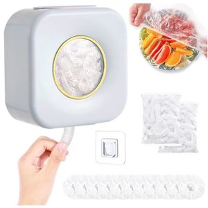 Boîte De Rangement Mural Pour Film Plastique - Organisateur Film Alimentaire, Bonnets De Douche - Plastique, 15x15x7 Cm - Installation Facile - 11