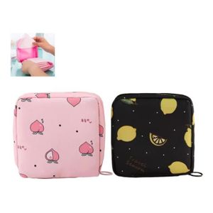 2 Pochettes Pour Serviettes Hygiéniques - Sac De Rangement Discret - Bleu Et Beige - Cadeau Première Règles