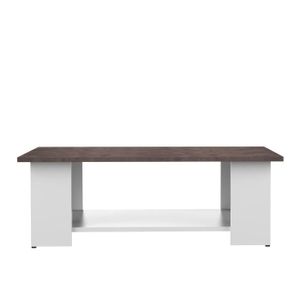 TABLE BASSE Table basse effet béton - blanc - Rectangulaire - 