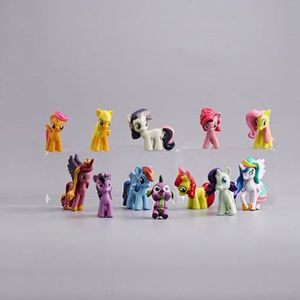 FIGURINE - PERSONNAGE 12pcs / lot animation (My Little Pony) personnage poupée poney amovible cadeau de jouet pour enfants
