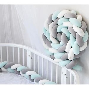 Tour De Lit Tresse Vert D Eau Et Gris 3m Cdiscount