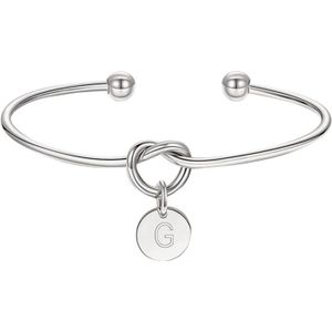 BRACELET - GOURMETTE Xmiral Plaqué Amour Noeud Initial Disque Bracelet 