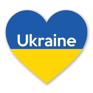 DÉCORATION VÉHICULE Autocollant Sticker Forme Coeur Drapeau Ukraine Ad