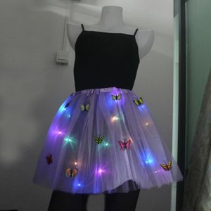 Jupes tutu avec néon et lumière LED pour filles et femmes, robe