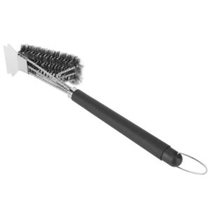 USTENSILE Shipenophy Brosse Barbecue Acier Inox, Poignée Antidérapante 25cm, 3‑in‑1 Outil Nettoyage Grill