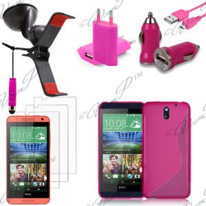 HOUSSE - ÉTUI Accessoires silicone gel Pour HTC Desire 610 - ROSE