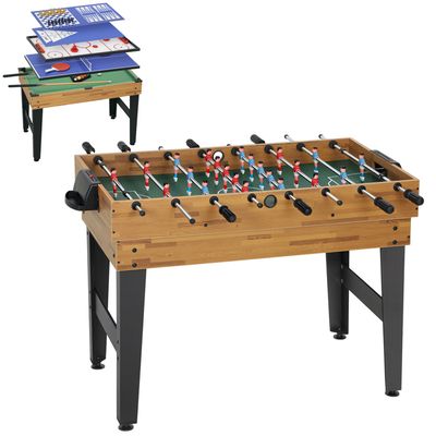GIANTEX Table Multi-Jeu 2-en-1 Pivotante, Baby-foot et Billard, Accessoires Riches, 26 Joueurs