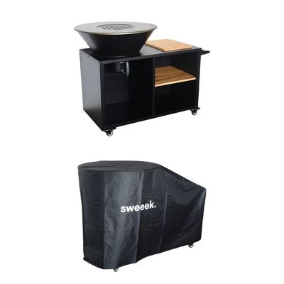 Housse De Protection Ronde Pour Brasero/Foyer – 120 X 20 Cm – Imperméable, Anti-UV, Noire