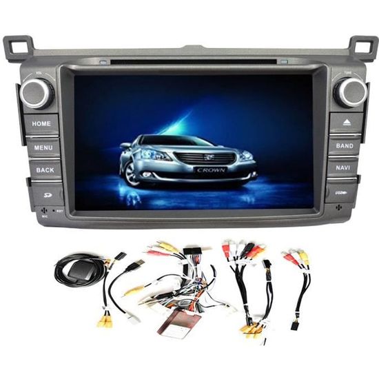 GPS Navigation Android Autoradio 4.4 écran tactile capacitif Lecteur DVD de voiture pour Toyota RAV4 RAV4 2013-2014 8 pouces