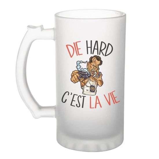 Chope Bière Humoristique 'Tonton D'amour' - Verre Givré 470ml Fabriqué En France