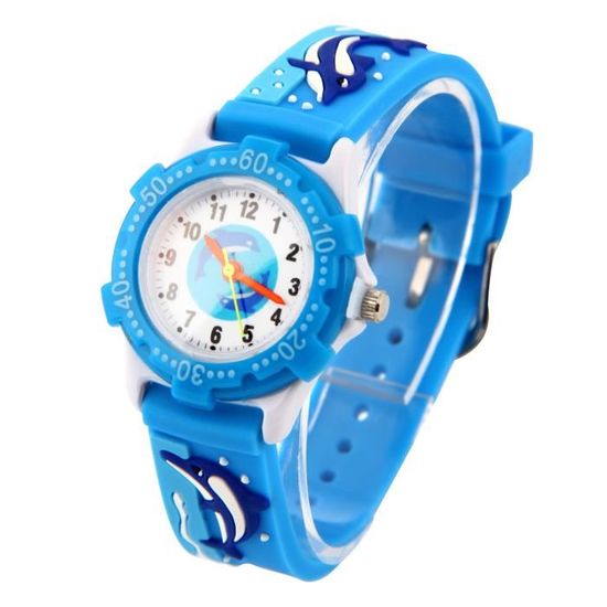 RORIOS Montre Bracelet Homme Créative Sans Aiguilles - Analogique Quartz Carré Avec Cadran Terre - Design Mode En Acier Inoxydable Bleu A