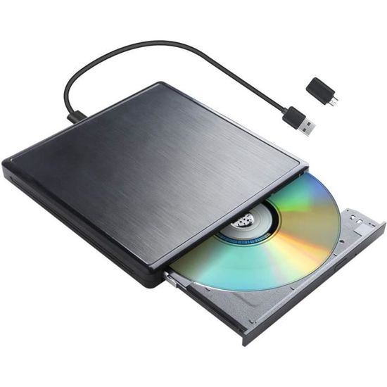 Generic - Lecteur DVD externe, lecteur CD USB 3.0 Type C, lecteur DVD  double port, graveur optique portable, transfert de données haute vitesse -  Lecteur Blu-ray - Rue du Commerce